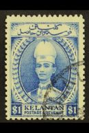 KELANTAN 1928 $1 Blue Sultan, Perf 12, SG 39, Very Fine Used. For More Images, Please Visit... - Other & Unclassified