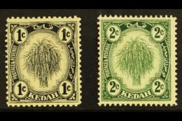 KEDAH 1938 1c Black And 2c Green Sheaf, With Redrawn Numerals, SG 68a/69, Fine Mint. Scarce And Elusive Mint Pair.... - Other & Unclassified