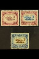 KEDAH 1922 Exhibition Set With 15-15½mm Ovpt, SG 49/51, Very Fine Mint. (3 Stamps) For More Images, Please... - Autres & Non Classés