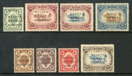 KEDAH 1922 Borneo Exhibition (14mm Opt) MCA Set, SG 41/48, 21c With Oval 'O' Variety, Fine Mint (8 Stamps) For... - Other & Unclassified