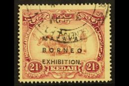 KEDAH 1922 21c Exhibition Mauve And Purple, Wmk MCA, SG 42, Very Fine Used. For More Images, Please Visit... - Andere & Zonder Classificatie