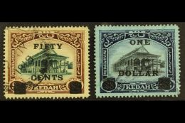 KEDAH 1919 50c And $1 Surcharge Pair, SG 24/5, Very Fine Used. (2 Stamps) For More Images, Please Visit... - Andere & Zonder Classificatie