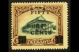 KEDAH 1919 50c On $2 Green And Brown, SG 24, Very Fine And Fresh Mint. For More Images, Please Visit... - Andere & Zonder Classificatie