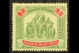 F.M.S. 1904-22 $2 Green And Carmine Elephants, SG 49, Fine Never Hinged Mint With Good Colours.  For More Images,... - Andere & Zonder Classificatie