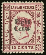 1881 (June) "Eight Cents" On 12c Carmine SG 15, Very Fine Mint. For More Images, Please Visit... - Noord Borneo (...-1963)