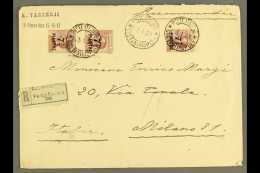 POST OFFICES IN TURKISH EMPIRE CONSTANTINOPLE - 1923 Registered Cover To Italy Franked With 3x 7½pi On 85c,... - Autres & Non Classés