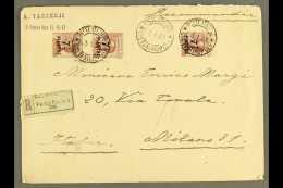 POST OFFICES IN TURKISH EMPIRE CONSTANTINOPLE - 1923 Registered Cover To Italy Franked With 3x 7½pi On 85c,... - Altri & Non Classificati