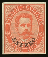LEVANT - GENERAL ISSUE 1881-83 2L Orange-red IMPERF PLATE PROOF, Sassone P17, Superb Never Hinged Mint. A... - Autres & Non Classés