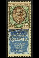 PUBLICITY STAMPS 1924 1L Brown, Green And Blue "Columbia", Sass 19, Very Fine Used. Scarce Stamp. For More Images,... - Non Classés