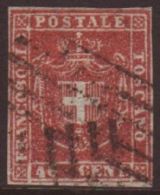 TUSCANY 1860 40c Carmine, Sass 21, Fine Used With Good Margins All Round And Bright Colour. Signed Raybaudi. For... - Non Classés
