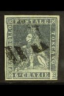 TUSCANY 1851 6cr Slate On Grey, Sass 7, Very Fine Used Showing Defective Stereo At Left And In Bottom Inscription.... - Zonder Classificatie