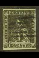 TUSCANY 1851 1q Black On Azure Sass 1a, Superb Used With Neat Cancel, Large To Huge Margins, Fresh &... - Non Classés