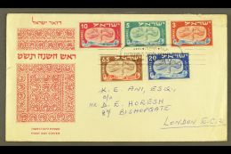 1948 (26 Sept) New Year Set Complete Without Tabs On Illustrated FIRST DAY COVER Addressed To London, The Stamps... - Sonstige & Ohne Zuordnung