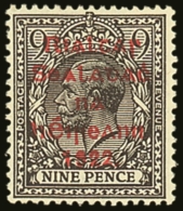 1922 SCARCE VARIETY. 9d Agate Thom Overprint Showing BREAK IN LINE OVER "P" Plate Flaw, Hibernian T35b, Fine Mint,... - Other & Unclassified