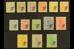 1899 "PP" Unissued Overprints Complete Set To 5kr, Persiphila 143/56, Fine Mint, A Few Values With Tiny Thin... - Iran