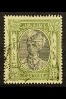 JAIPUR 1932-46 Inscribed "POSTAGE" 4a Black And Grey-green, SG 64, Very Fine Used. For More Images, Please Visit... - Other & Unclassified