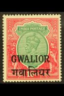 GWALIOR 1928-36 10r Green And Scarlet, SG 99, Very Fine Mint. For More Images, Please Visit... - Autres & Non Classés