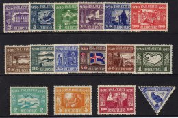 1930 Parliamentary Millenary Celebration Complete Set, Mi 124/140, Fine Mint. (16 Stamps) For More Images, Please... - Autres & Non Classés