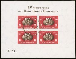 1950 (2 July) UPU 75th Anniversary Miniature Sheet IMPERF, Michel Block 18B, Superb Used With First Day Special... - Andere & Zonder Classificatie