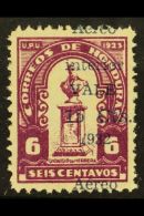 1932 15c On 6c Red Violet Air 'SLIGHTLY LARGER' OVERPRINT IN BLUE Variety Without "Official" Overprint, Sanabria... - Honduras