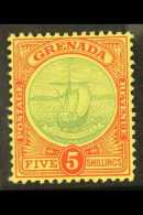 1908-11 5s Green And Red On Yellow Badge SG 88, Fine Mint.  For More Images, Please Visit... - Grenade (...-1974)