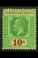 1922-27 10s Green And Red / Emerald, SG 35, Very Lightly Hinged Mint. For More Images, Please Visit... - Îles Gilbert Et Ellice (...-1979)