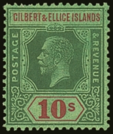 1922-27 10s Green & Red/emerald, SG 35, Never Hinged Mint For More Images, Please Visit... - Gilbert- Und Ellice-Inseln (...-1979)