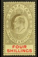 1906-11 4s Black & Carmine, SG 73, Very Fine Mint, Very Fresh. For More Images, Please Visit... - Gibraltar