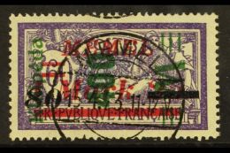 1923 400m On 80m On 1.25m On 60c Violet & Blue Surcharge With 4.6mm SPACING VARIETY, Michel 165 I, Very Fine... - Sonstige & Ohne Zuordnung