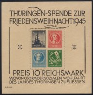 SOVIET ZONE - THURINGEN 1945 Christmas Charity Min Sheet, Type III, Mi Bl 2t, Superb NEVER HINGED MINT. Michel Cat... - Andere & Zonder Classificatie