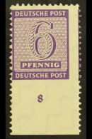 RUSSIAN ZONE WEST SAXONY 1945 6pf Violet Perf 11½ (at Mugeln) IMPERF AT BOTTOM Variety, Michel 117 A Xa Uu,... - Andere & Zonder Classificatie