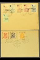 DISPLACED PERSONS CAMPS MEERBECK 1947 Two Postcards & One Cover Each Bearing The Complete Perforated Set Of 3... - Autres & Non Classés