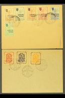 DISPLACED PERSONS CAMPS MEERBECK 1947 Two Postcards & One Cover Each Bearing The Complete Perforated Set Of 3... - Otros & Sin Clasificación