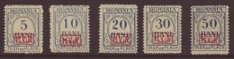 OCCUPATION OF ROMANIA 1918 Postage Due Set, Without Watermark, Michel 1/5, Very Fine NHM. (5 Stamps) For More... - Autres & Non Classés