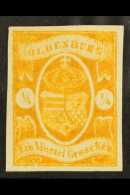 OLDENBURG 1861 ¼ Gr Deep Orange, Mi 9, Superb Mint With Rich Colour And Good Even Margins All Round. For... - Autres & Non Classés