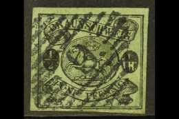 BRUNSWICK 1861-63 ½gr Black On Blue-green Michel 10, SG 15, Fine Used, 4 Good To Large Margins, Cat Mi... - Andere & Zonder Classificatie