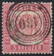 BADEN 1862 3k Rose Perf 13½, SG 26, Michel 16, Fine Used With Neat Numeral Postmark, Good Centering, Fresh... - Andere & Zonder Classificatie