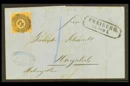 BADEN 1862 (18 Sep) Entire To Haigerloch Bearing 1860-61 6k Orange-yellow (Michel 11b, SG 18) Tied Neat "43"... - Autres & Non Classés
