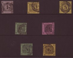 BADEN 1851 TO 1858, A Group Of 4 Margin Fine Used Stamps, 1851 1k, 3k On Yellow, 6k On Yellow, 6k On Green &... - Andere & Zonder Classificatie