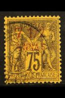 ZANZIBAR 1894-1896 7½a On 75c Violet/yellow, Yvert 9, Very Fine Used With Pinchot Photo Certificate For... - Sonstige & Ohne Zuordnung