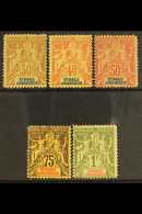 STE. MARIE DE MADAGASCAR 1894 30c To 1f Top Values (Yvert 9/13, SG 9/13) Mint, Small Faults. (5 Stamps) For More... - Andere & Zonder Classificatie