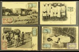 SOMALI COAST PICTURE POST CARDS 1906-14 All Different Used Group Of Djibouti Bearing Stamps Of FSC On The Front... - Sonstige & Ohne Zuordnung