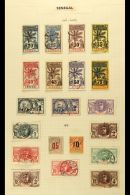 SENEGAL 1892-1942 Used Collection On Album Pages, Incudes 1892-93 Complete Set, 1906 Set Complete To 2fr, 1914-17... - Sonstige & Ohne Zuordnung