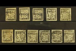 OBOCK 1892 POSTAGE DUE "Straight" Overprint Set To 60c, Yv 5/15, Fine Used (11 Stamps) For More Images, Please... - Andere & Zonder Classificatie