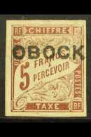 OBOCK 1892 5F Maroon Postage Due, Yv 18, Fine Mint For More Images, Please Visit... - Andere & Zonder Classificatie