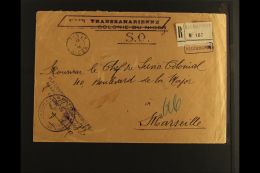 NIGER 1936 (Dec) Stampless Registered Cover From Niamey To Marseilles Showing A Fine Boxed "VOIE TRANSSAHARIENNE"... - Andere & Zonder Classificatie