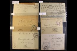 MOROCCO 1911 - 1916 FRENCH FORCES Interesting Group Of Six Stampless Covers Sent To France, Variously Cacheted And... - Andere & Zonder Classificatie