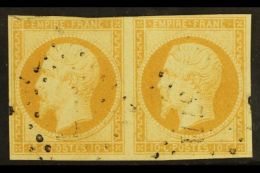 METELIN 1853-54 10c Imperf Napoleon, Type 1, Yvert 13c, Horizontal Pair With "3771" Small Numeral In Dotted... - Andere & Zonder Classificatie