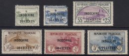 INDO CHINA 1919 War Orphans Complete Surcharge Set On Stamps Of France, Yv 90/95, Fine Mint, The 16c On 15c With... - Sonstige & Ohne Zuordnung