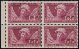 1930 1.50f + 3.50f Reddish Purple Sinking Fund, SG 480, Yvert 256, Fine Never Hinged Mint Marginal BLOCK Of 4,... - Autres & Non Classés